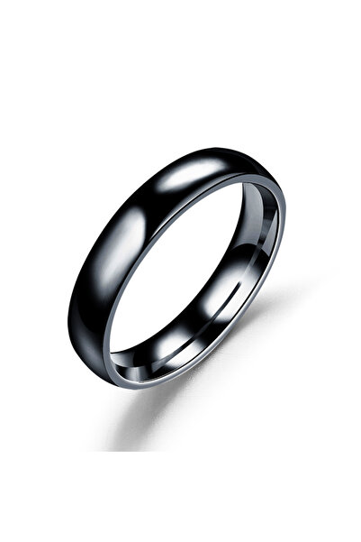 Choice 9 Black 6MM Stainless Steel Smooth Rings For Women Men Titanium Steel ...