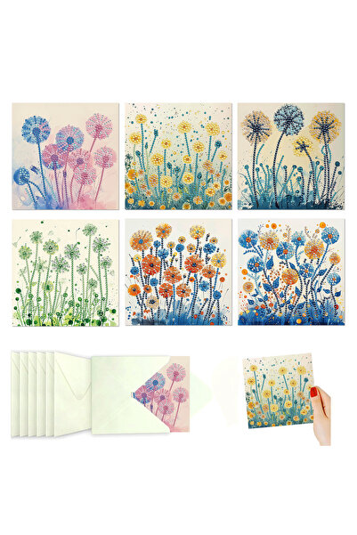 Choice1 مجموعة HK104 المكونة من 6 قطع، طقم بطاقات تهنئة مرسومة بالألماس على ش...