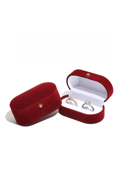 Choice bordeaux 1pcs Velvet Wedding Ring Pair Box Jewelry Storage Box
