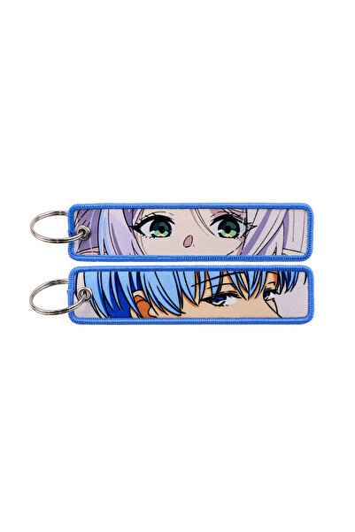 Choice Frieren Key Fobs-3 Anime Frieren Cartoon Embroidery Keychain for Motor...