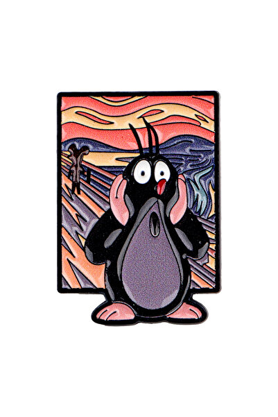 Choice 2 Cute Little Mole Brooches For Women Cartoon Enamel Pin Art Metal Bad...