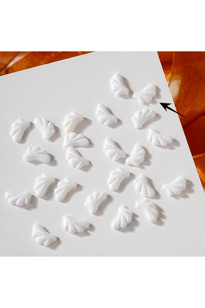 Choice 50pc 50pc Nail Angel Wings Resin Jewelry 3D White Powder Mini Nail Cah...