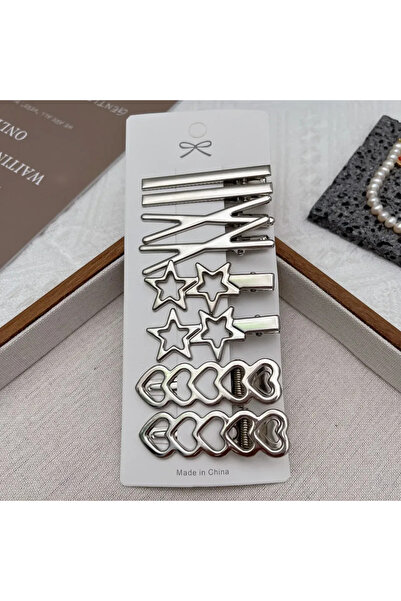 Choice A Silver Metal Y2K Duckbill Hairpin Women's Bangs Side Headwear Barret...