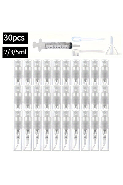 choice2 عبوة بلاستيكية شفافة سعة 2 مل، 30 قطعة + 4 ملحقات، زجاجة رذاذ بلاستيك...