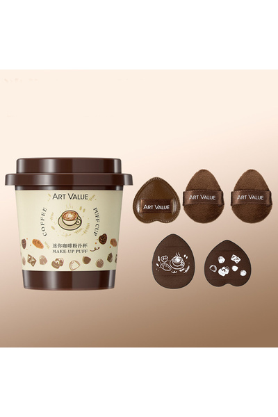 Choice Set 5PCS Mini Coffee Powder Puff Set, Wet And Dry Fingertip Sponge, So...