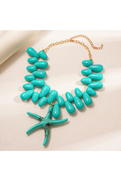 Choice HN9633-3 European and American Acrylic Water Drop Starfish Jewelry Set...