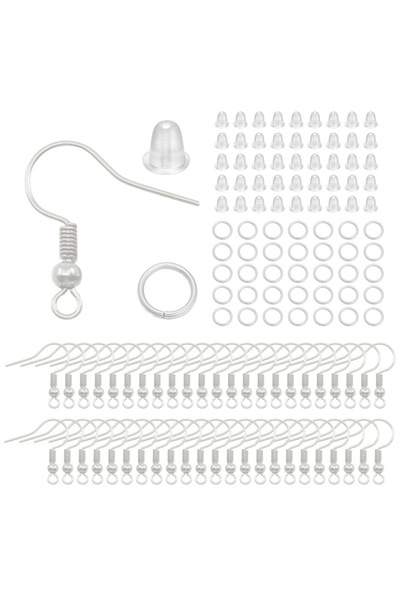 Choice طقم خطافات أقراط فضي اللون، 300 قطعة، مضاد للحساسية، يتضمن أسلاك أقراط...