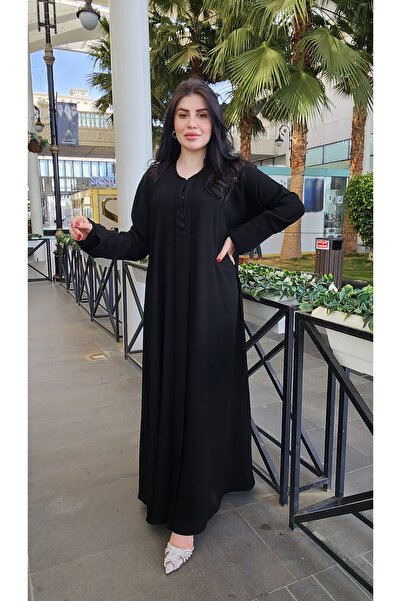 Ryta عبايه مسكره قماش زوم مسكره امام على زر لزينه كم عادي