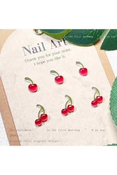 Choice S 50pcs 20/40/50/100 PCS Sweet 3D Mini Red Cherry Nail Art Accessories...