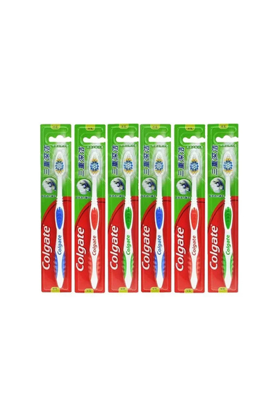 Choice ٦ قطع من فرش أسنان كلوجيت ذات الشعيرات الناعمة للبالغين بألوان عشوائية...