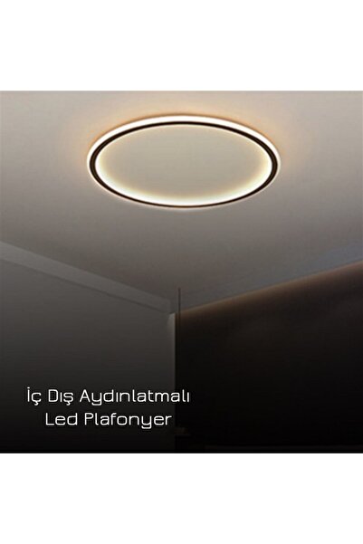 CASA LEGGERA Ø40 cm İçe Dışa Aydınlatmalı LED Plafonyer 45W – Modern Tavan La...