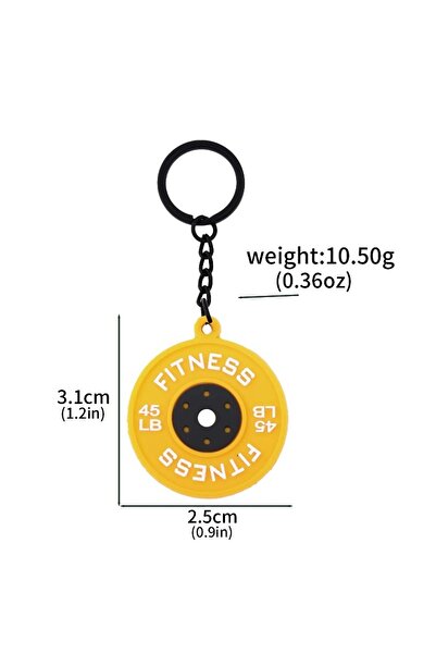 Choice 1pc yellow plate Barbell Keychain DlY Soft Dumbbell Fitness Enthusiast...
