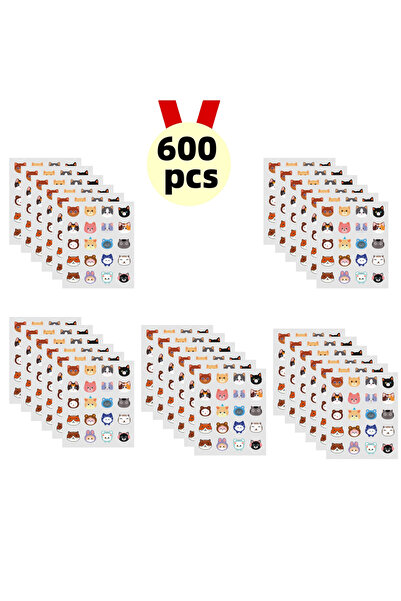 DUTRIEUX 600 قطعة من لصقات حب الشباب على شكل قطط كرتونية من ماوماو بي، لصقات ...