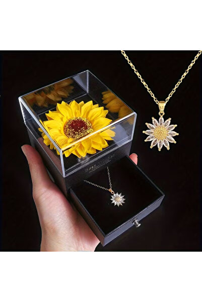 Choice Yellow 45cm 1 Set 1set, Golden Sunflower necklace Party gift set, exqu...