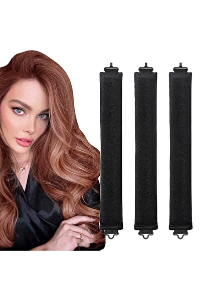 Choice 3 قطع من بكرات الشعر السوداء بدون حرارة، تتضمن قضيب تجعيد الشعر وعصابة...