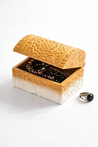 İNDUAL – Özel Desenli Kapaklı Dekoratif Tespih ve Takı Kutusu | Premium Tasarım