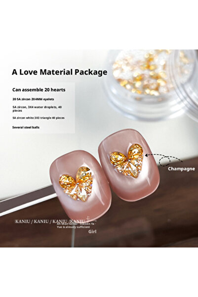 Choice H-20Pcs Kaniu-Shiny Zircon Crystal Manicure, Butterfly, Heart Shape, D...