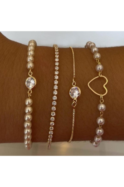 Choice AYA 4Pcs Fashion Minimalist Zircon Bracelet Sets for Women Vintage Ele...