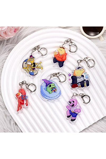 bilibili 5 cm 1 6PCS Cartoon Smiling Friends Acrylic Car Keychain Funny Bag C...