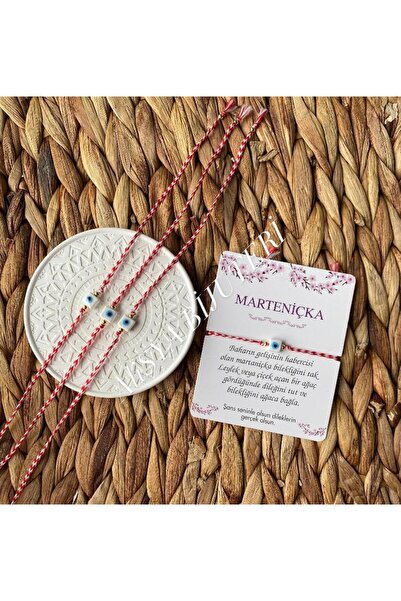 urgela Marteniçka White Square Glass Evil Eye Beaded 4-Piece Lucky Bracelet