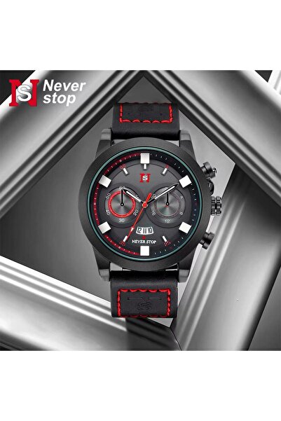 NS WATCH Stylish Leather Strap Calendar Function 3 Atm Water Resistant Luxury...
