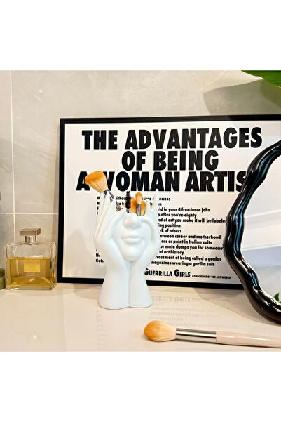 Choice حامل فرش مكياج من النوع الأول، مزهرية فنية على شكل وجه بشري لتزيين سطح...