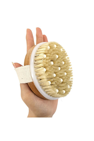 Choice Wooden 2 In 1 Dry Skin Body Brush Natural Bristle Dead Skin Remover An...