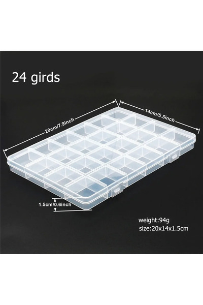 Choice 24 girds 6–32 Compartment Plastic Storage Organizer Box for Beads, Jew...