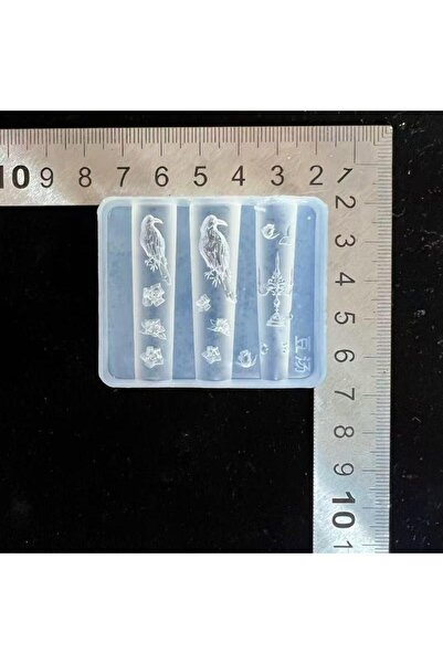 Choice WHITE 1Pc Retro Crow Rose Candlestick Silicone Nail Mold Flower 3D Nai...