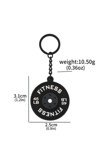 Choice 1pc black plate Barbell Keychain DlY Soft Dumbbell Fitness Enthusiasts...