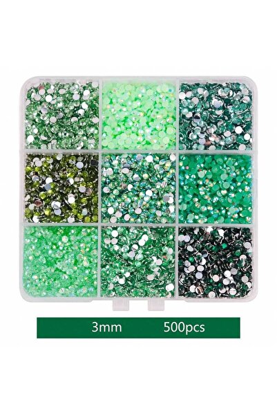 Choice green 1 Box 3mm Mixed Color Set Jelly Flatback Resin Rhinestones For C...