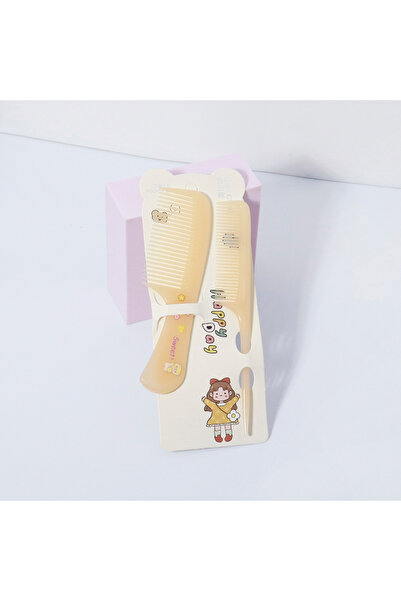 Choice KTXiongEJT-أصفر، طقم مشطين/قطعتين، مشط تصفيف شعر للأطفال بتصميم حيوانا...