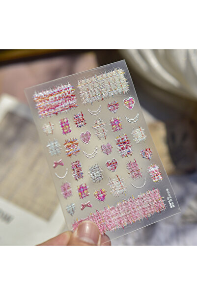 Choice قطعة واحدة من ملصقات الأظافر على شكل قلب وفيونكة بارزة خماسية الأبعاد،...