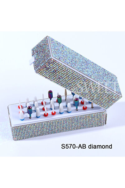 Choice S570-AB diamond 30 Holes Diamond Nail Drill Bits Storage Box Nail Grin...