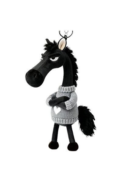 Choice E Cute Plush Black Horse Keychains, 2026 Year of the Horse Plush Keyri...