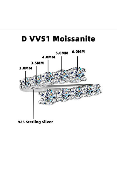 Choice resizable white SG 10 Gems Full Moissanite Rings For Women Sparkling F...