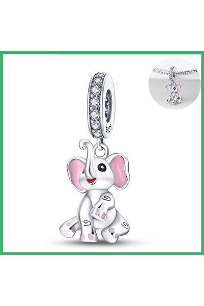 Choice AC318-880 925 Sterling Silver baby elephant Charms Pendant with Cubic ...