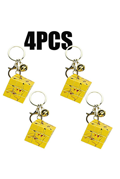 Choice mofang(4PCS) Pokemon Creative Pikachu Mini Rubik's Cube Keychain Penda...