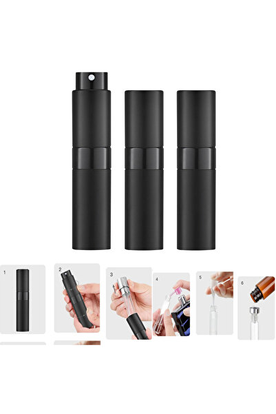 Choice Glass 8ml 3 Pcs Black 8ml Spray Bottle for Perfume, Suitable for Trave...