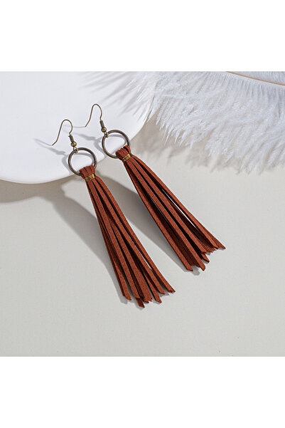 Choice 1 Bohemian retro style velvet fringe random irregular turquoise pendan...