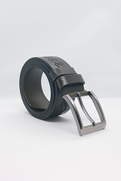 Paşala Leather Ανδρική αθλητική ζώνη από γνήσιο δέρμα πράσινη (χακί) 4 εκ. με...