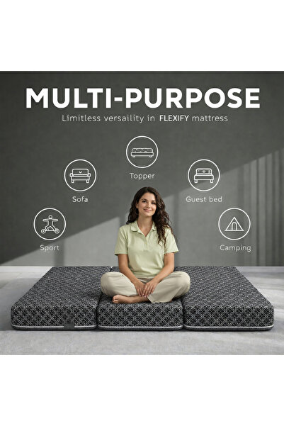 Euro Sleep Reversible Trifold Single Foam Mattress – 10 cm 90×180 cm, Breathable Foam, Lightweight
