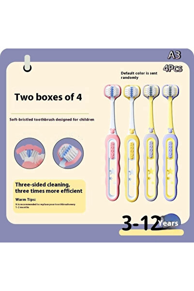 Choice A3 Children Toothbrush Three Sided Soft Bristles Cleaning Brush For Ki...