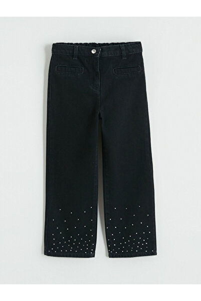 LC Waikiki Özmarka New Season Straight Fit Girls' Stoned Jean Trousers