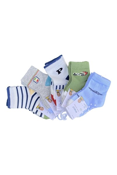 OEM Șosete antiderapante pentru băieți, 10 bucăți, 12-24 luni