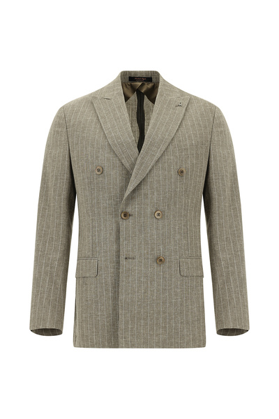 Abdullah Kiğılı 6 Drop Regular Fit Standard Cut Wool Striped Double Breasted ...