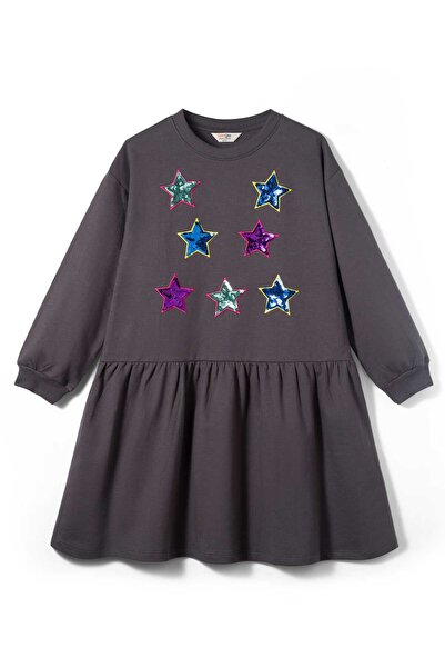 Primo Gino فستان قطني 100% محبوك فرنسي بأكمام طويلة وكتفين منسدلين كبيرين مطر...