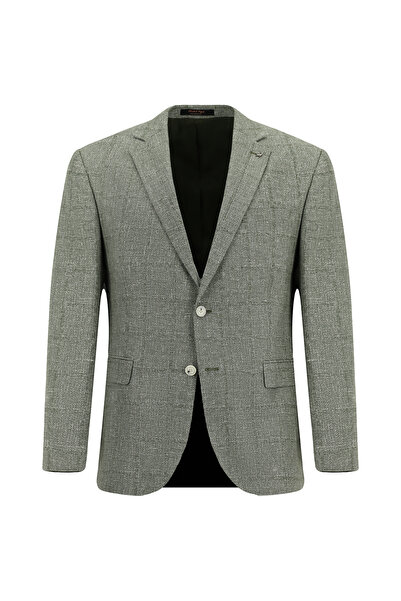 Abdullah Kiğılı سترة 6 دروب ذات قصة قياسية وتصميم كلاسيكي من القطن والكتان