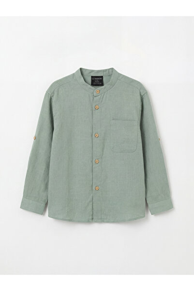 LC Waikiki Rmz Gi̇yi̇m Farkiyla Hakim Roba Collar Long Sleeve Boy's Shirt
