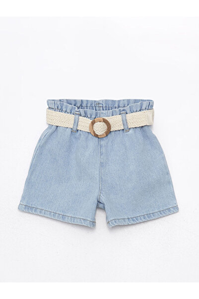 LC Waikiki Seray New Season Basic Belt Pack Girls' Jean Shorts
